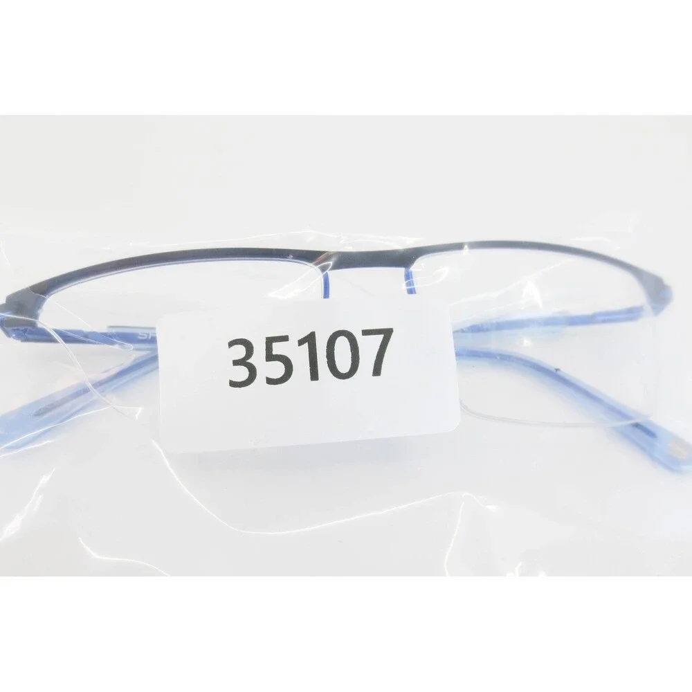 Shaquille O'Neal Signature 144 Z Blue Black Semi-Rimless Eyeglasses 56-18-145